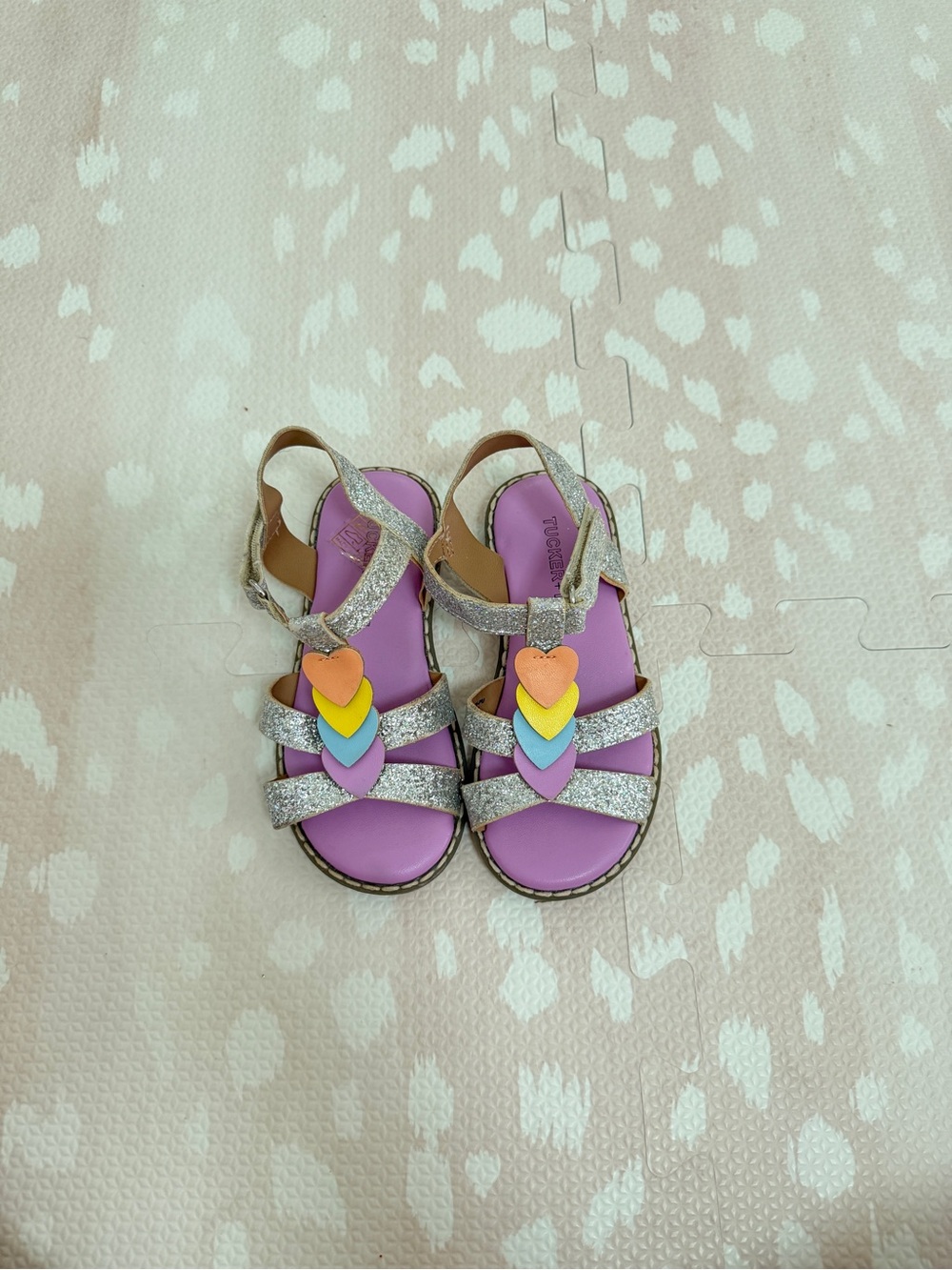 Tucker + Tate Purple Glitter Heart Strap Sandals
